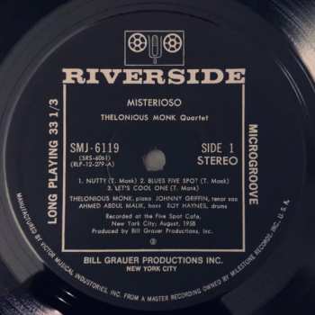 LP The Thelonious Monk Quartet: Misterioso