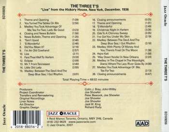 CD The Three T's: "Live" From The Hickory House, New York, December 1936