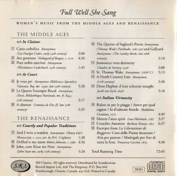 CD Toronto Consort: Full Well She Sang - Women's Music From The Middle Ages & Renaissance