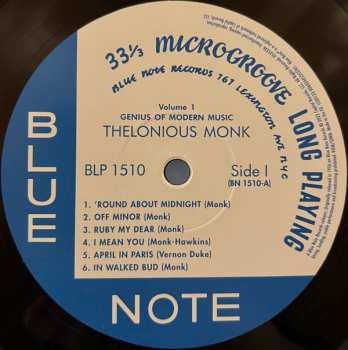 LP Thelonious Monk: Genius Of Modern Music (Volume One)
