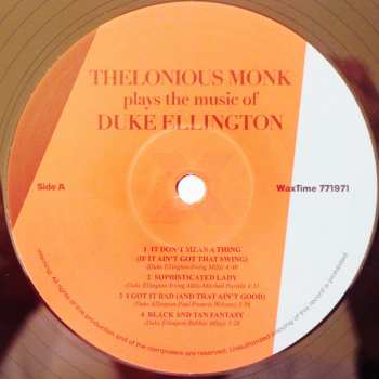 LP Thelonious Monk: Thelonious Monk Plays The Music Of Duke Ellington LTD