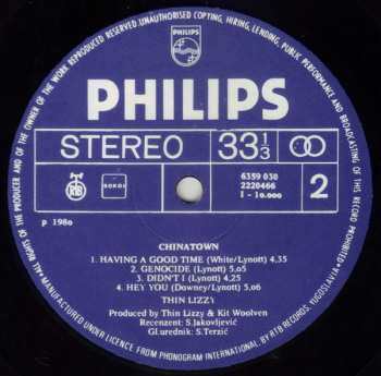 LP Thin Lizzy: Chinatown