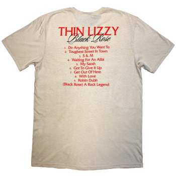 Marchandises Thin Lizzy: Thin Lizzy Unisex T-shirt: Black Rose Tracklist (back Print) (small) S