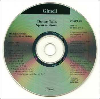 CD Thomas Tallis: Spem In Alium