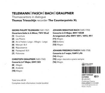 CD Thomas Triesschijn: Telemann / Fasch / Bach / Graupner: Thomascantors In Dialogue