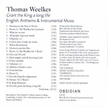 CD Fretwork: Grant The King A Long Life (English Anthems & Instrumental Music)