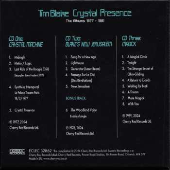 3CD/Coffret Tim Blake: Crystal Presence (The Albums 1977 - 1991)