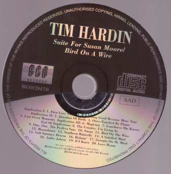 CD Tim Hardin: Suite For Susan Moore And Damion - We Are - One, One, All In One/ Bird On A Wire