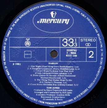 LP Tom Jones: Darlin´