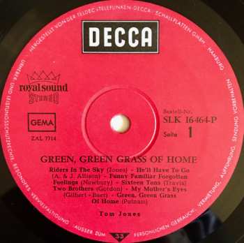 LP Tom Jones: Green, Green Grass Of Home