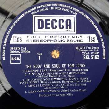 LP Tom Jones: The Body And Soul Of Tom Jones