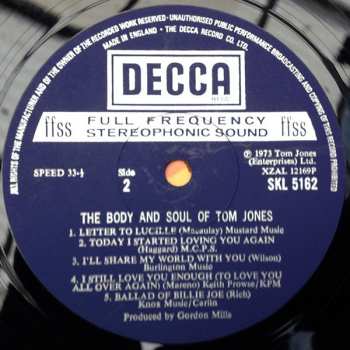 LP Tom Jones: The Body And Soul Of Tom Jones