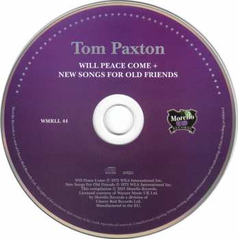 CD Tom Paxton: Peace Will Come + New Songs For Old Friends