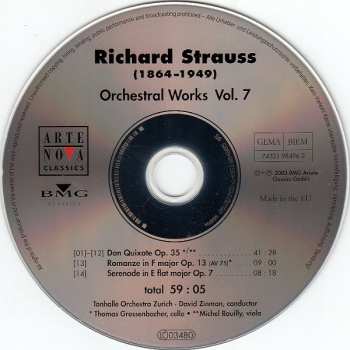 CD Richard Strauss: Don Quixote | Celloromanze | Bläserserenade