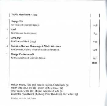 CD Toshio Hosokawa: Voyage VIII | Voyage X Nozarashi | Stunden-Blumen | Arc Song | Lied