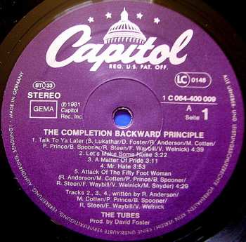 LP The Tubes: The Completion Backward Principle