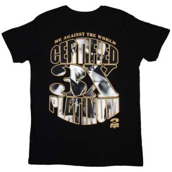 Marchandises Tupac: Tupac Unisex T-shirt: Platinum (back Print) (small) S