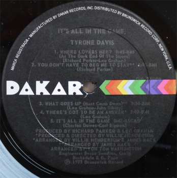 LP Tyrone Davis: It's All In The Game