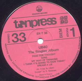 LP UB40: The Singles Album