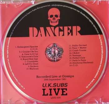 CD UK Subs: Danger (U.K. Subs Live)