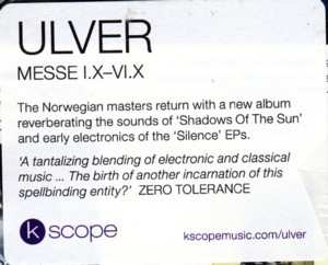 CD Ulver: Messe I.X-VI.X