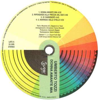 LP Umberto Tozzi: Donna Amante Mia