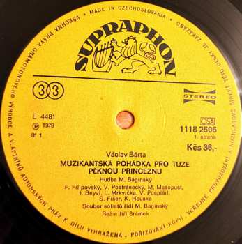 LP Václav Bárta: Muzikantská Pohádka Pro Tuze Pěknou Princeznu