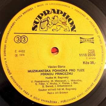LP Václav Bárta: Muzikantská Pohádka Pro Tuze Pěknou Princeznu