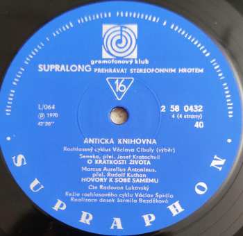 2LP/Coffret Václav Cibula: Antická Knihovna (Rada Moudrých - Výběr Z Rozhlasového Cyklu) (2x10" + BOX + BOOKLET) RYCHLOST 16!!!