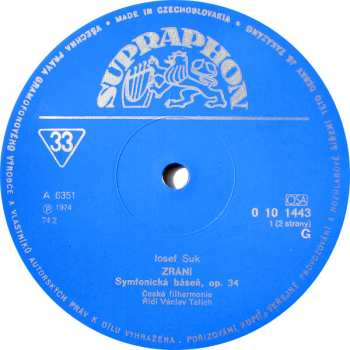 3LP/Coffret Josef Suk: Talichovský Archiv (I.) - Skladby Josefa Suka