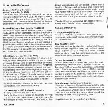 CD Valentin Silvestrov: Moments Of Memory II