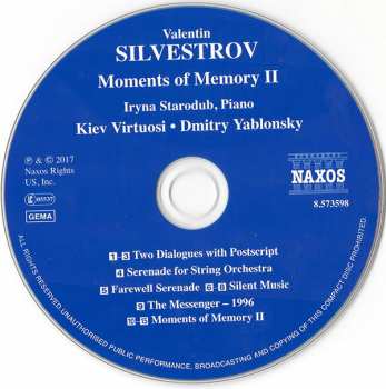 CD Valentin Silvestrov: Moments Of Memory II