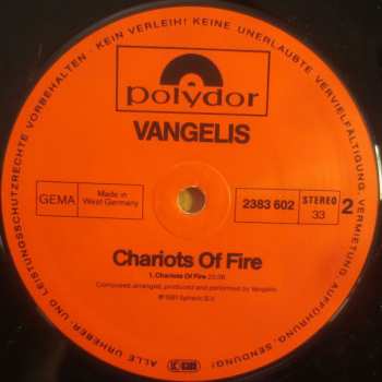 LP Vangelis: Chariots Of Fire (Music From The Original Soundtrack)