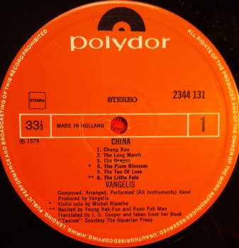 LP Vangelis: China = 中國