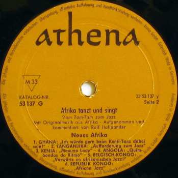 LP Various: Afrika Tanzt Und Singt - Vom Tam-Tam Zum Jazz