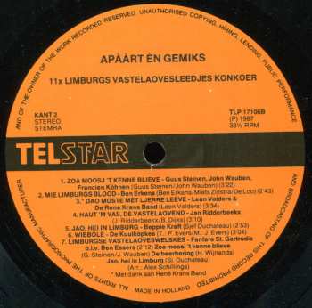 LP Various: Apààrt Èn Gemiks - 11 x Limburgs Vastelaovendleedjes Konkoer