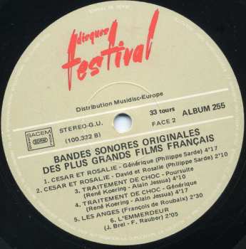 2LP Various: Bandes Sonores Originales Des Plus Grands Films Français