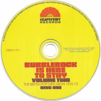 3CD/Coffret Various: Bubblerock Is Here To Stay Volume Two - The British Pop Explosion 1970-73