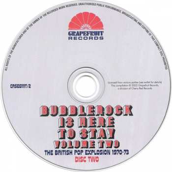 3CD/Coffret Various: Bubblerock Is Here To Stay Volume Two - The British Pop Explosion 1970-73