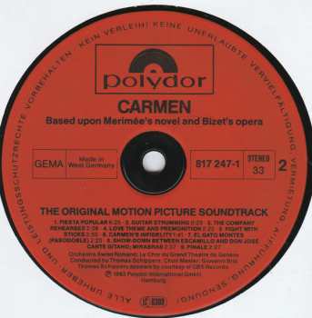 LP Various: Carmen - The Original Motion Picture Soundtrack