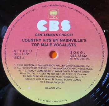 LP Various: Gentlemen's Choice! Country Hits By Nashville's Top Male Vocalists