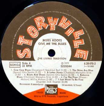 2LP Various: Give Me The Blues (The Living Tradition) 2xLP