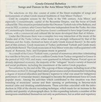 CD Various: Greek-Oriental Rebetica (Songs and Dances In The Asia Minor Style - The Golden Years: 1911-1937)
