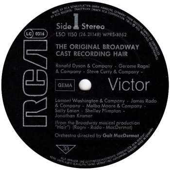 LP Various: Ultralan-Crinale Hair - The American Tribal Love-Rock Musical (The Original Broadway Cast Recording)