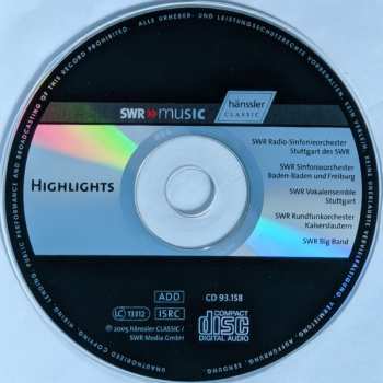 CD Various: Highlights (Der Klangkörper Des SWR = Ensembles Of SWR)