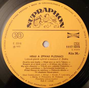 LP Various: Hrají A Zpívají Plzeňáci
