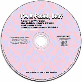 3CD/Coffret Various: I'm A Freak, Baby... A Journey Through The British Heavy Psych And Hard Rock Underground Scene 1968-72