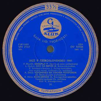 LP Various: Jazz V Československu 1961