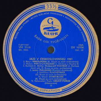 LP Various: Jazz V Československu 1961