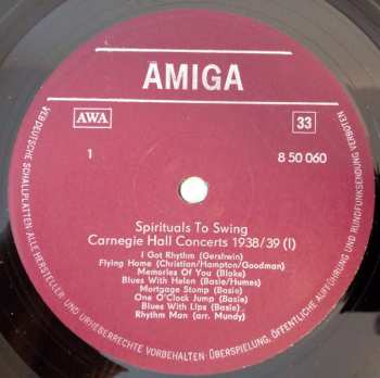 LP Various: Spirituals To Swing - Carnegie Hall Concerts 1938/39 1 + 2 (2xLP)